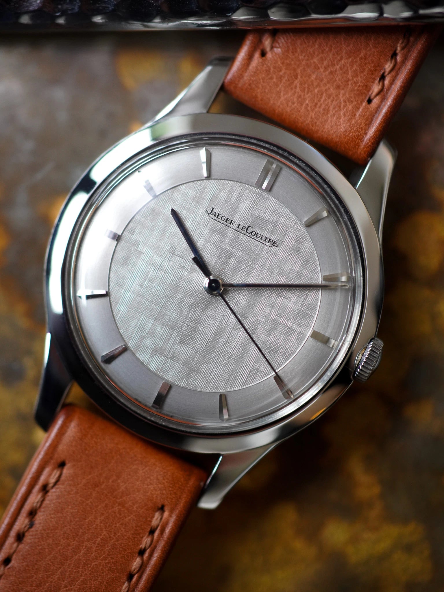 Jaeger-LeCoultre Rare 1958 Master Ultra Thin with rare tapisserie dial