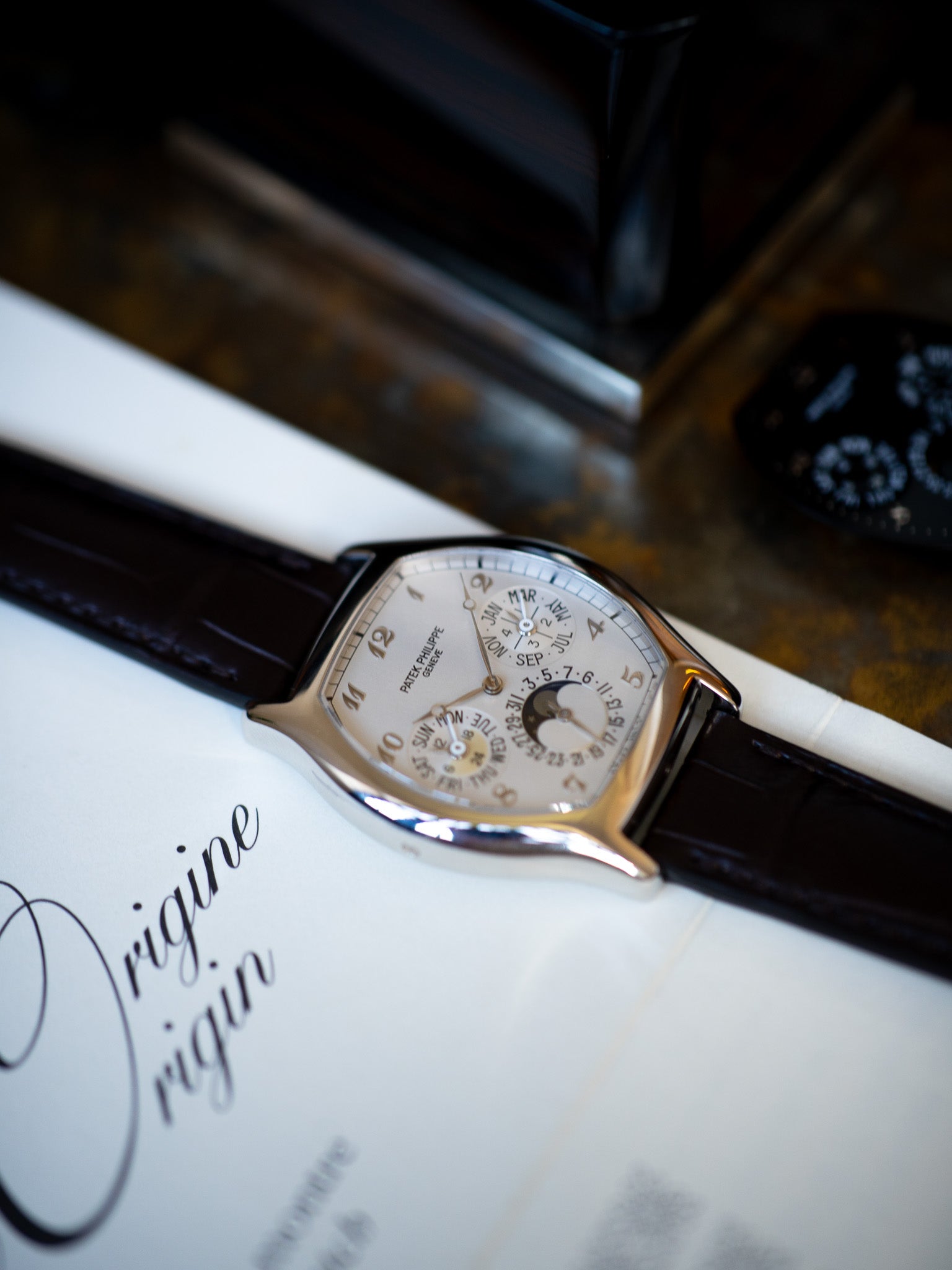 Platinum Tonneau, Full Set with additional Black Breguet dial available at OBW Collection